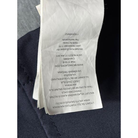 MICHAEL Michael Kors Jacket Womens Medium Navy Hooded Anorak Gold Hardware - Picture 6 of 10